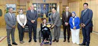 A delegation from the National Council for Persons with Disabilities visits Mansoura University