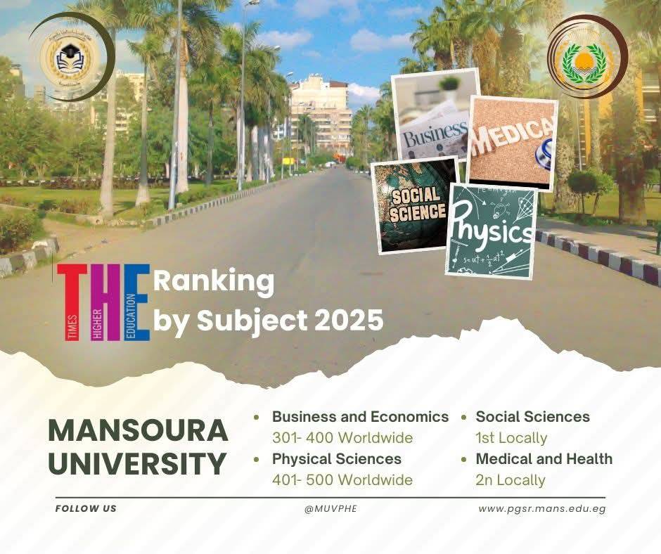 L'Université de Mansoura en tête du classement Times britannique des disciplines académiques pour 2025