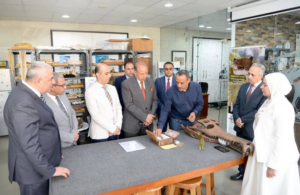 رئيس جامعة المنصورة يتفقد مركز الحفريات الفقارية ويؤكد دعمه لتطويره كمركز بحثي عالمي